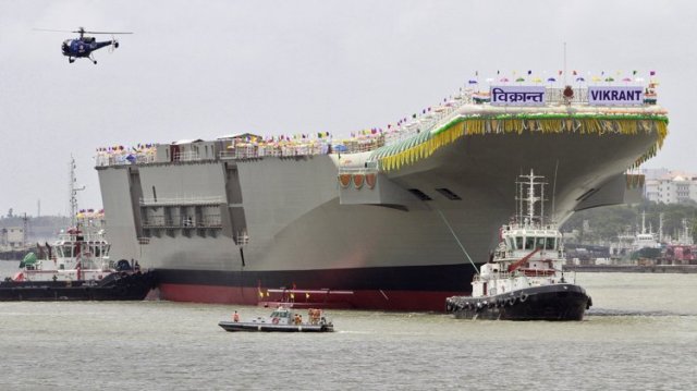 Launch of Indian Aircraft Carrier Vikram